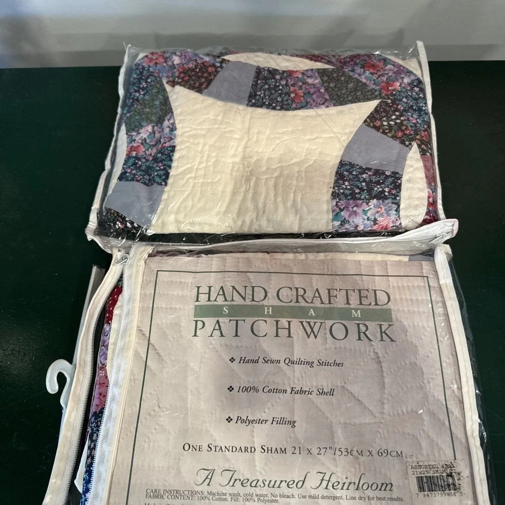 Set of 2 Quilted Wedding Ring Standard Pillow Shams 21x27 A Treasured Heirloom